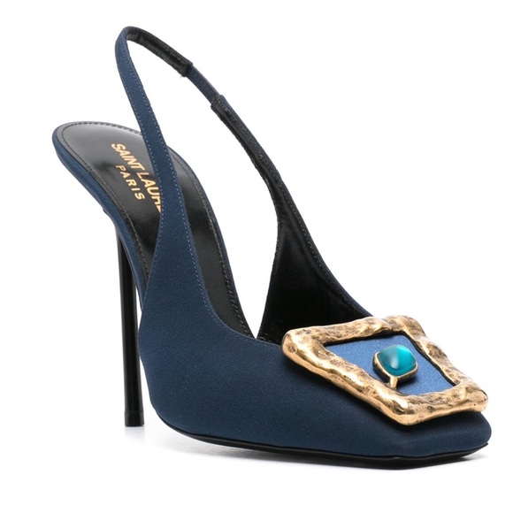 Saint Laurent Maxine Crepe de Chine Slingback pump. Worn only once!!! - Picture 1 of 8